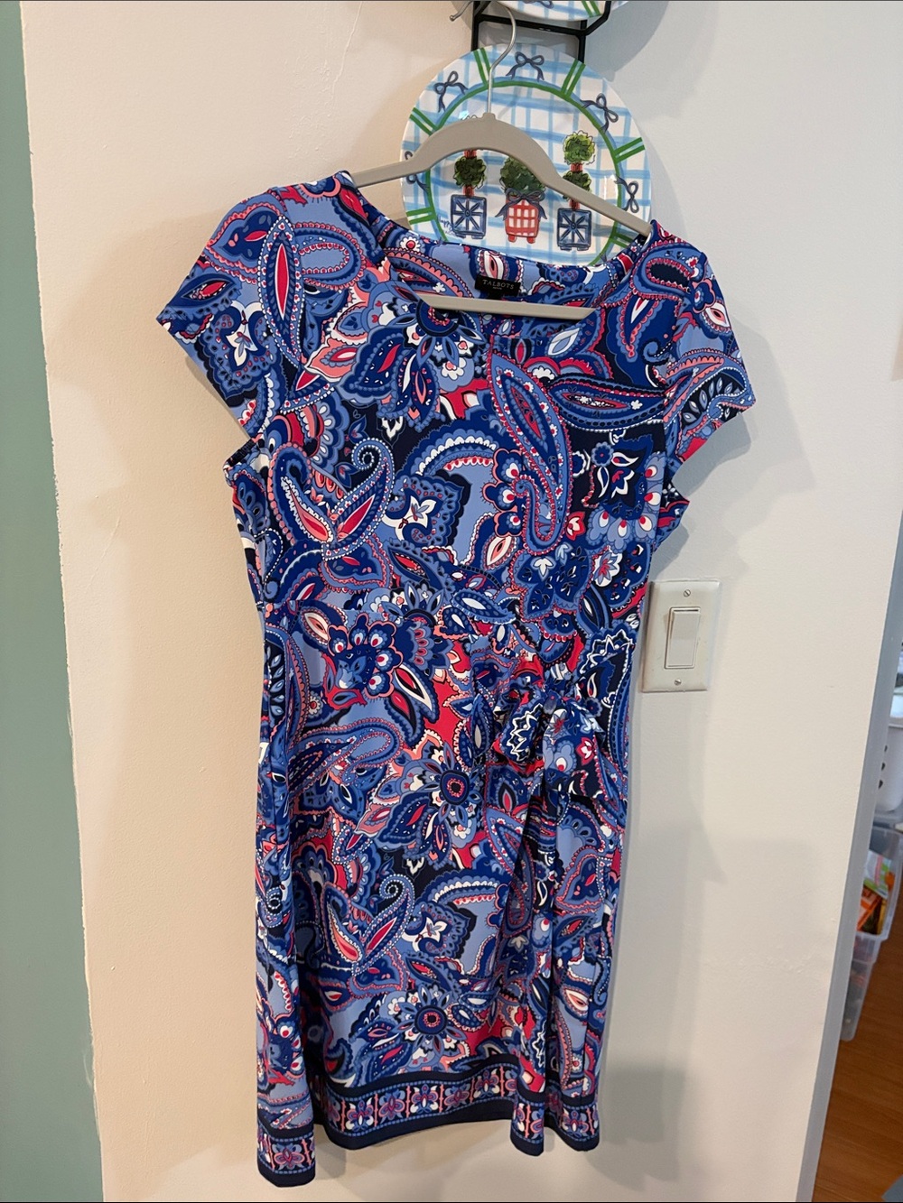 Talbots Faux Wrap Jersey Shift Dress